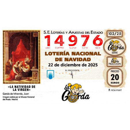 Lotería Navidad La Gorda (ADMON. DE LOTERIA N.º 3 – PALENCIA) – 14976