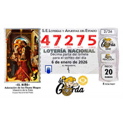 Lotería El Niño La Gorda (ADMON. DE LOTERIA N.º 3 – PALENCIA) – 47275