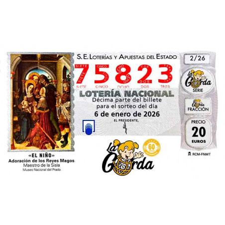 Lotería El Niño La Gorda (ADMON. DE LOTERIA N.º 3 – PALENCIA) – 75823