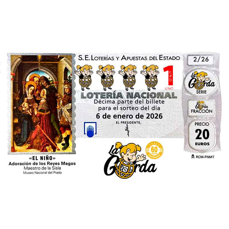 El Niño La Gorda (ADMÓN. DE LOTERIA N.º 3 – PALENCIA)  – Terminación 1