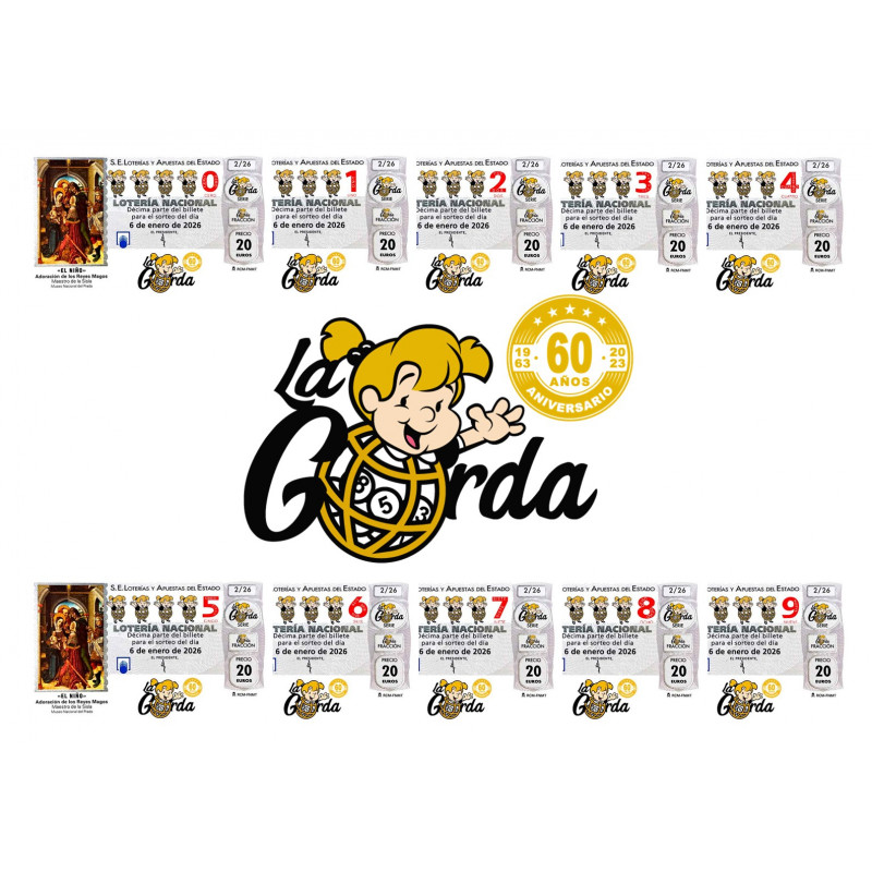 El Niño La Gorda (ADMÓN. DE LOTERIA N.º 3 – PALENCIA)  – (0 AL 9)