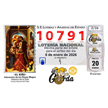 Lotería El Niño La Gorda (ADMON. DE LOTERIA N.º 3 – PALENCIA) – 10791