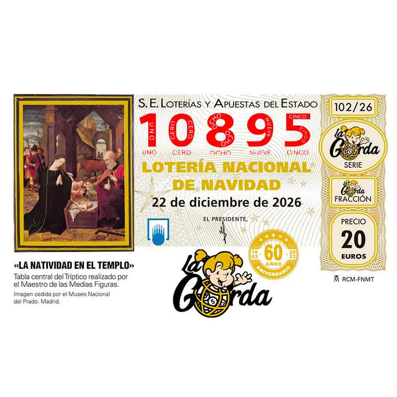 Lotería Navidad La Gorda (ADMON. DE LOTERIA N.º 3 – PALENCIA) – 10895