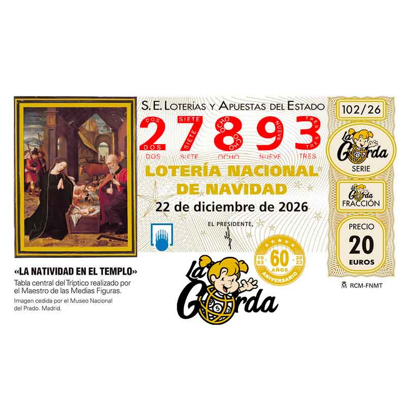 Lotería Navidad La Gorda (ADMON. DE LOTERIA N.º 3 – PALENCIA) – 27893
