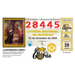 Lotería Navidad La Gorda (ADMON. DE LOTERIA N.º 3 – PALENCIA) – 28445
