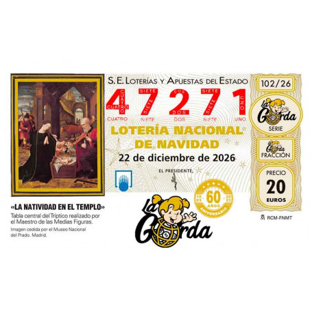 Lotería Navidad La Gorda (ADMON. DE LOTERIA N.º 3 – PALENCIA) – 47271