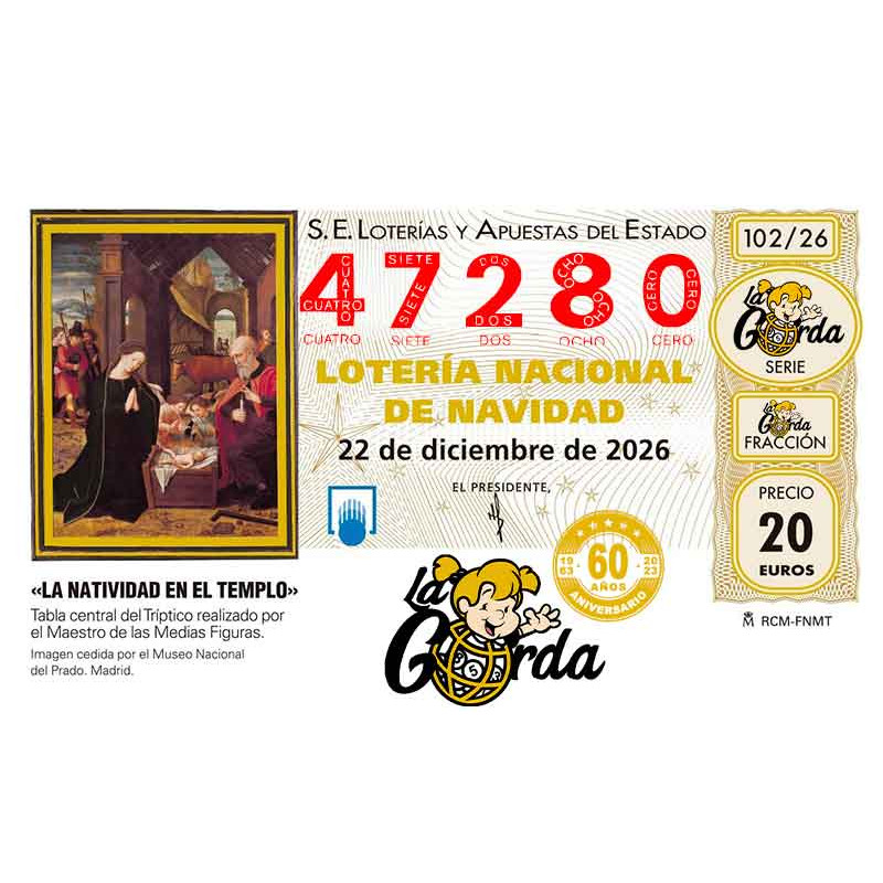 Lotería Navidad La Gorda (ADMON. DE LOTERIA N.º 3 – PALENCIA) – 47280