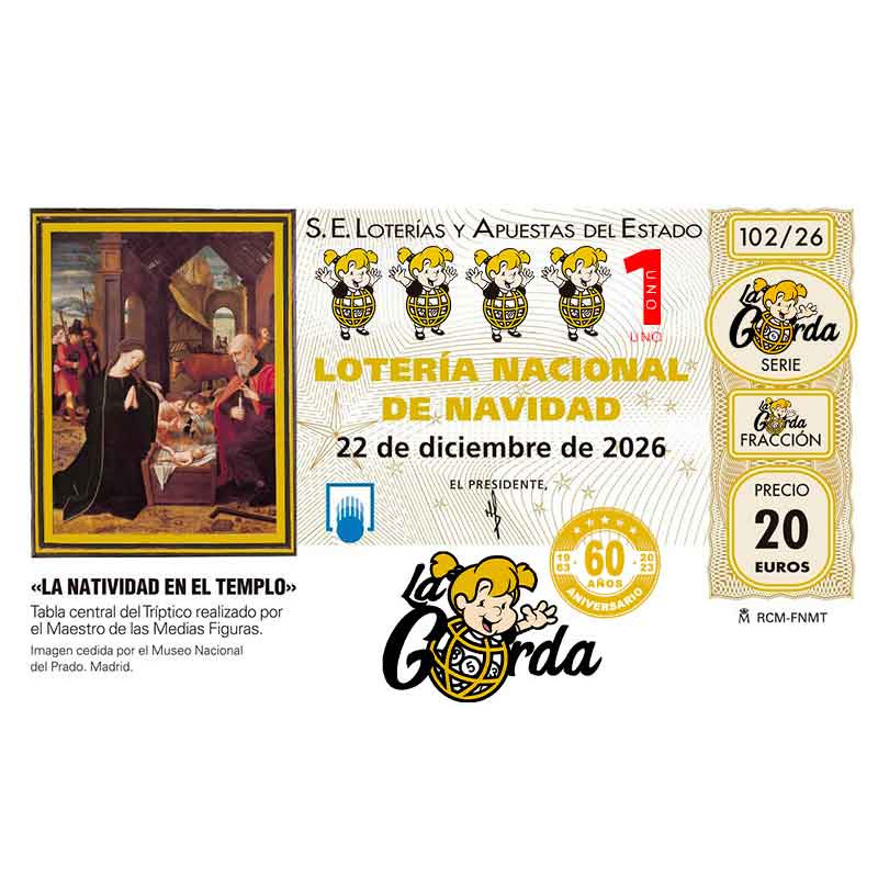 Lotería Navidad La Gorda (PALENCIA) – Escoge La Gorda (Terminación 1)