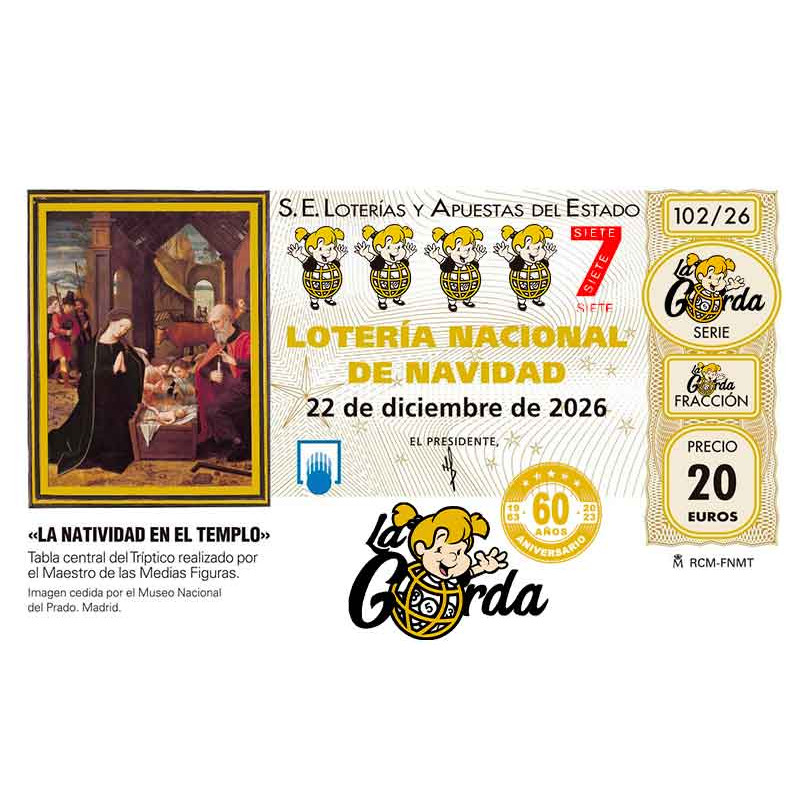 Lotería Navidad La Gorda (PALENCIA) – Escoge La Gorda (Terminación 7)