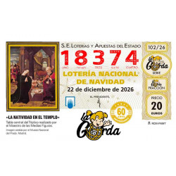 Lotería Navidad La Gorda (ADMON. DE LOTERIA N.º 3 – PALENCIA) – 18374