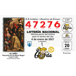 Lotería El Niño La Gorda (ADMON. DE LOTERIA N.º 3 – PALENCIA) – 47276