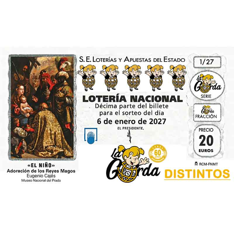 El Niño La Gorda (ADMÓN. DE LOTERIA N.º 3 – PALENCIA)  – DISTINTOS