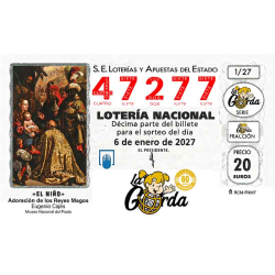 Lotería El Niño La Gorda (ADMON. DE LOTERIA N.º 3 – PALENCIA) – 28437